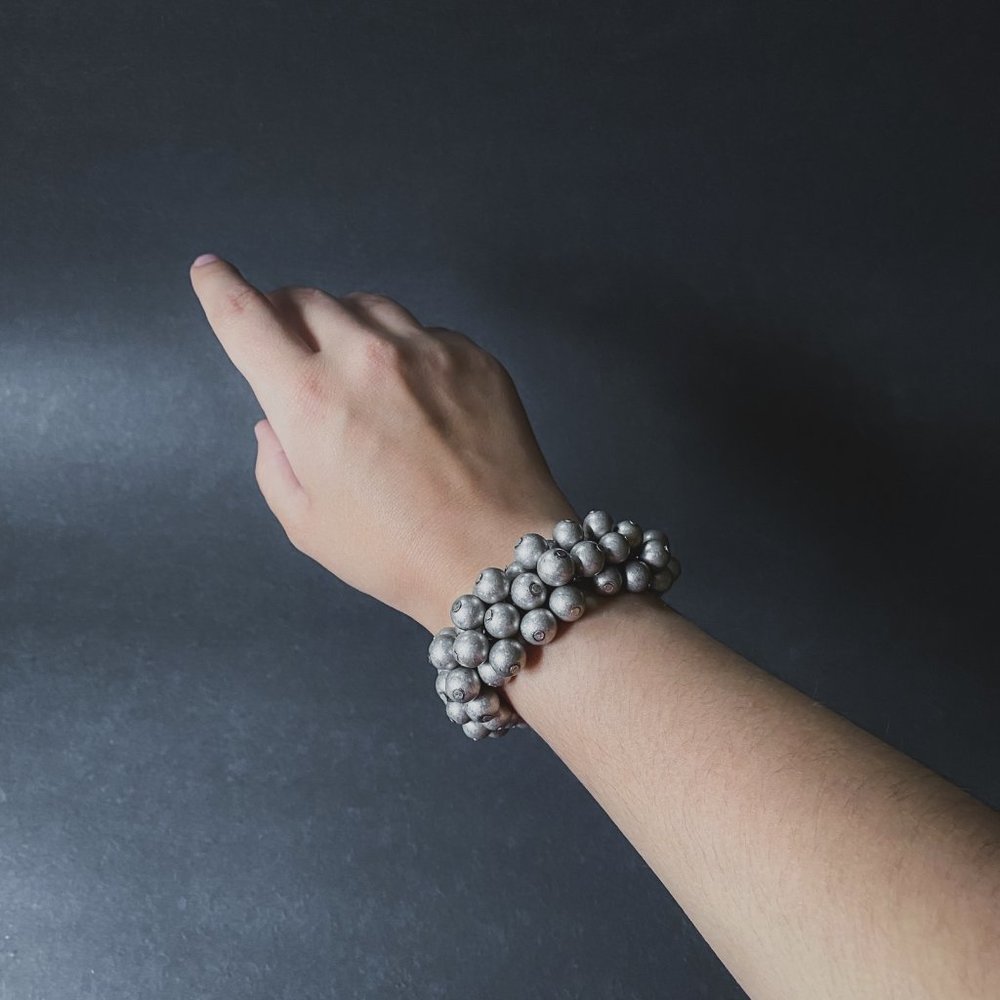 Premier Designs Silver Tone Chunky Ball Beaded Statement Cluster Chain Bracelet